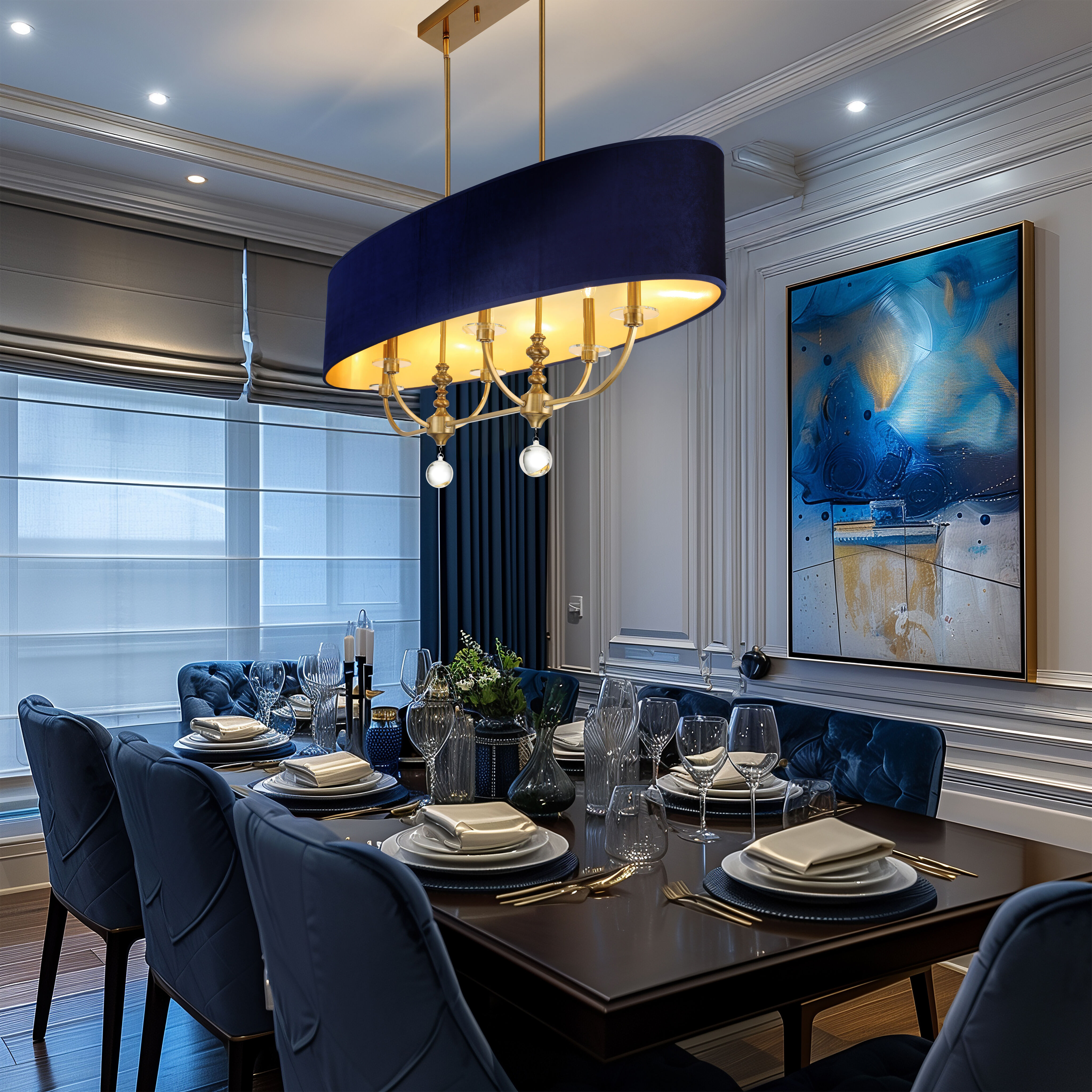 Van Noord 6 Light 48 inch Oxidized Aged Brass Island Chandelier Ceiling Light